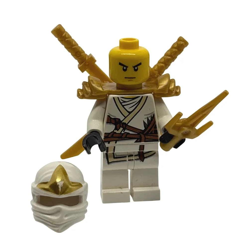 LEGO Ninjago Zane Kimono Minifigure White Gold Katana Trident njo072 2013